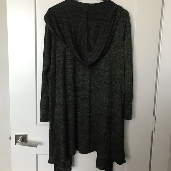 a.n.a Heathered Green Hoodie Cardigan Sweater - Picture 2 of 3